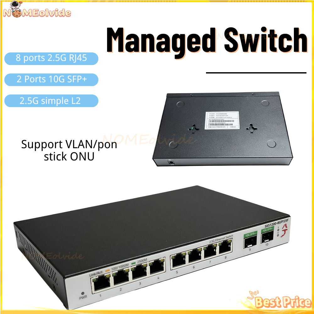 Sfp+ 10G Managed Switch 8 Port - Switch Xikestor SKS1200 Sederhana L2 Manajemen