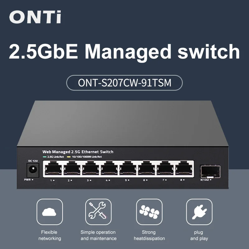 ONTi 2.5GbE, Switch Terkelola  - Sfp+ 10G Managed Switch 8 Port ulasan dan harga