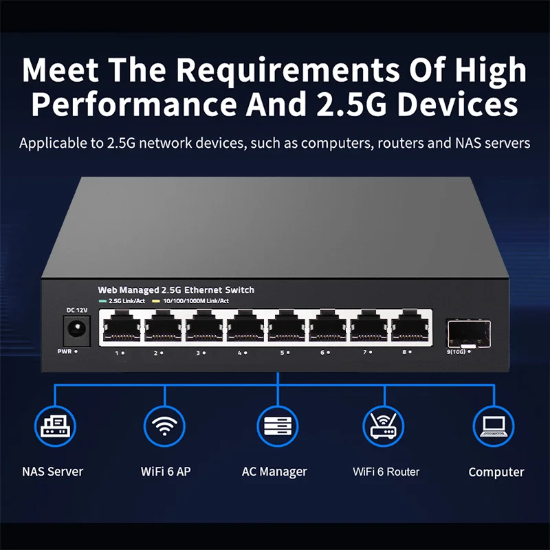 ONTi 2.5GbE, Switch Terkelola  - Sfp+ 10G Managed Switch 8 Port ulasan dan harga